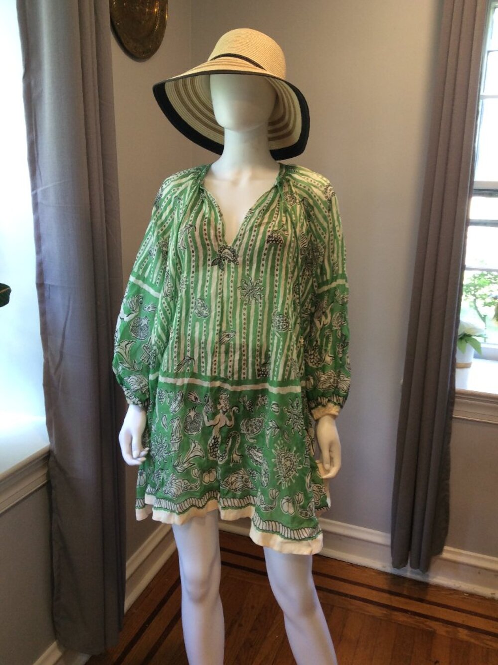 Alemais Green Boho Mini Dress Women's Floral Dress Size 2